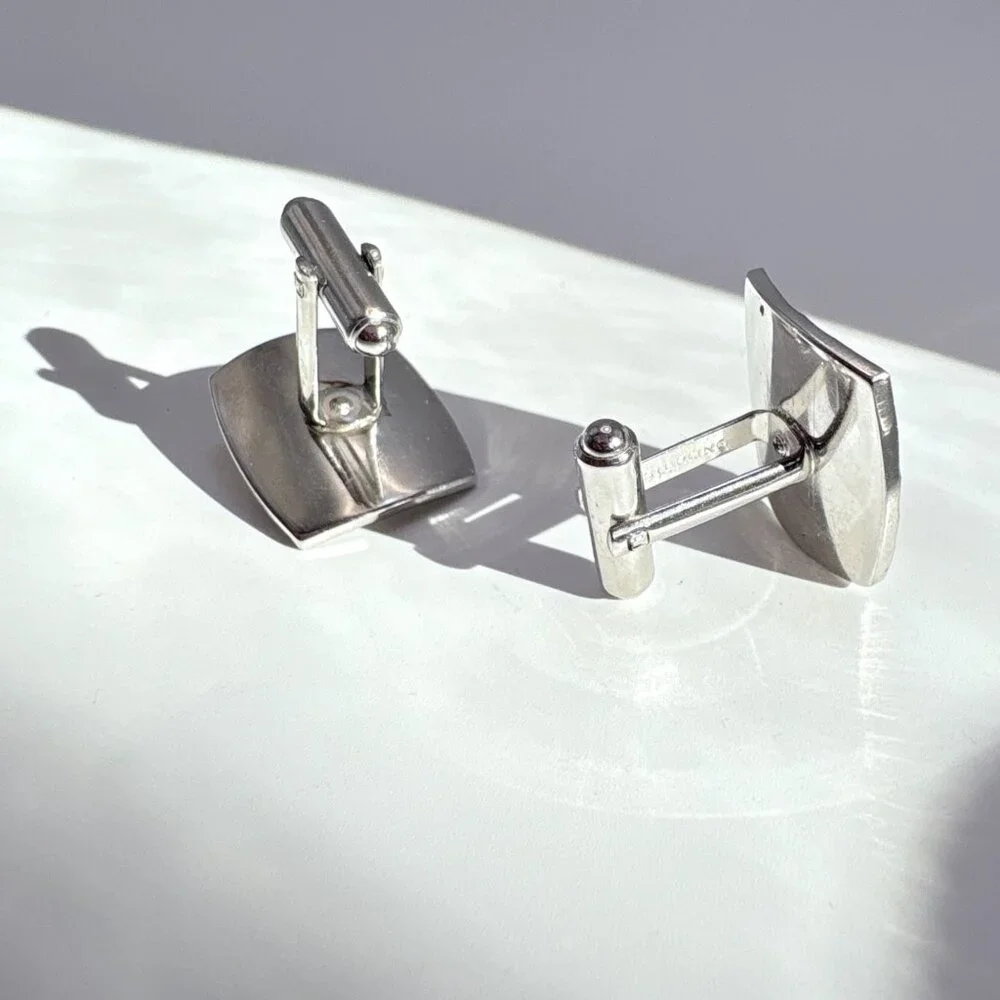 Akoya Pearl Cufflinks VTG Solid Sterling Silver 925 Size 1
